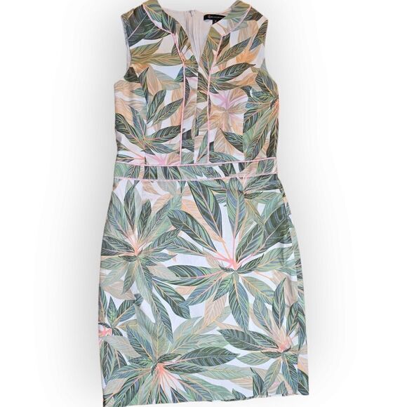 Brooks Brothers Green Tropical Floral Shift Dress 10 - Picture 4 of 11